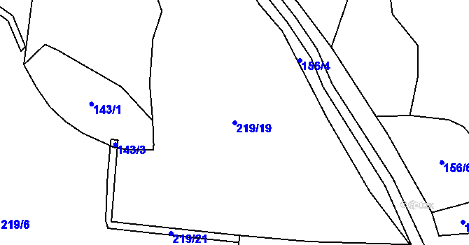 Parcela st. 219/19 v KÚ Rosnice u Staré Role, Katastrální mapa
