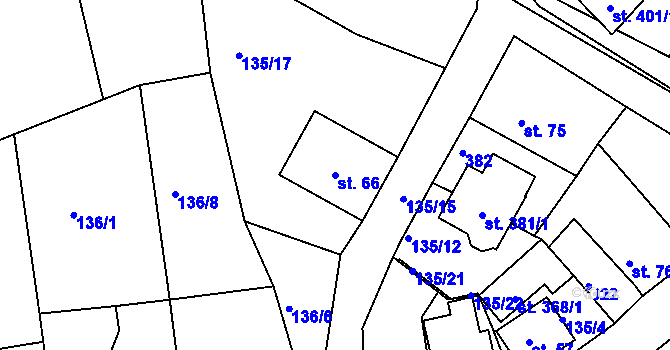 Parcela st. 66 v KÚ Rosnice u Staré Role, Katastrální mapa