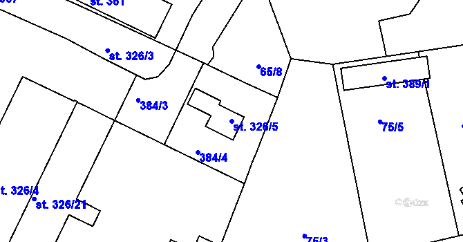 Parcela st. 326/5 v KÚ Rosnice u Staré Role, Katastrální mapa