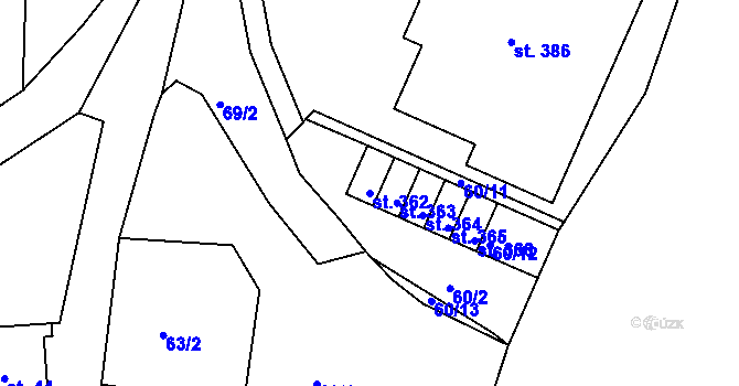 Parcela st. 362 v KÚ Rosnice u Staré Role, Katastrální mapa
