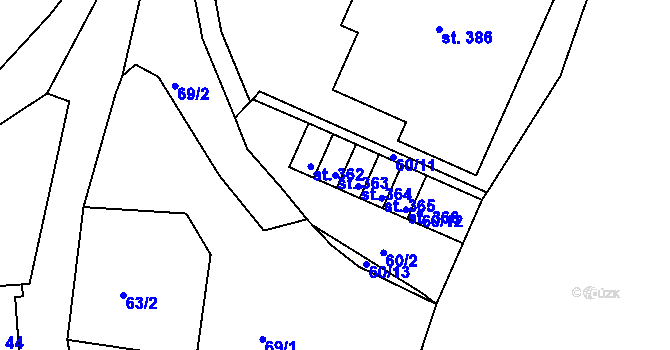 Parcela st. 363 v KÚ Rosnice u Staré Role, Katastrální mapa