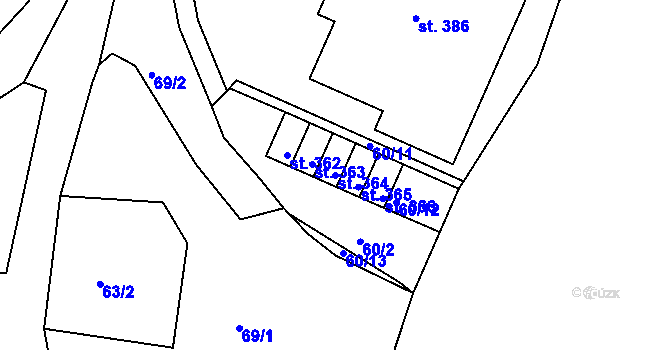 Parcela st. 364 v KÚ Rosnice u Staré Role, Katastrální mapa