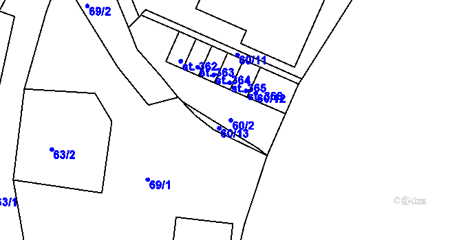 Parcela st. 60/2 v KÚ Rosnice u Staré Role, Katastrální mapa