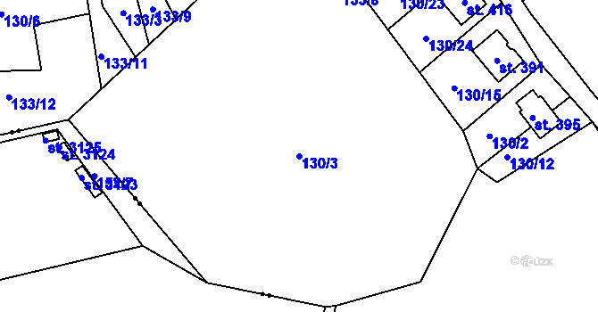 Parcela st. 130/3 v KÚ Rosnice u Staré Role, Katastrální mapa
