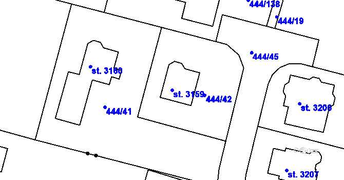 Parcela st. 3159 v KÚ Stará Role, Katastrální mapa