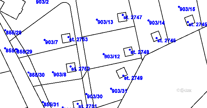 Parcela st. 903/12 v KÚ Stará Role, Katastrální mapa