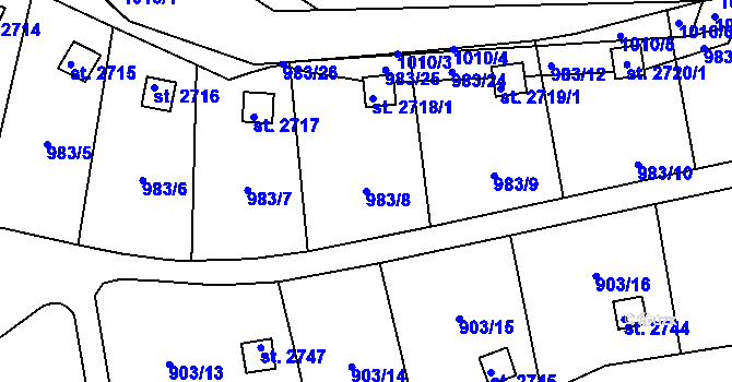 Parcela st. 983/8 v KÚ Stará Role, Katastrální mapa