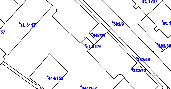 Parcela st. 3176 v KÚ Stará Role, Katastrální mapa