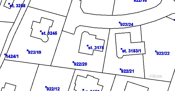 Parcela st. 3178 v KÚ Stará Role, Katastrální mapa