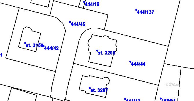 Parcela st. 3206 v KÚ Stará Role, Katastrální mapa