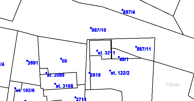 Parcela st. 3211 v KÚ Stará Role, Katastrální mapa