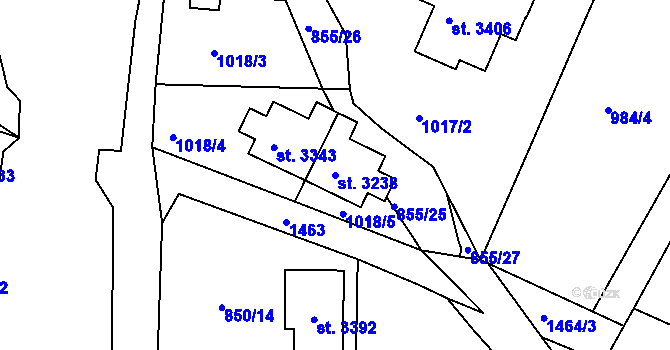 Parcela st. 3238 v KÚ Stará Role, Katastrální mapa