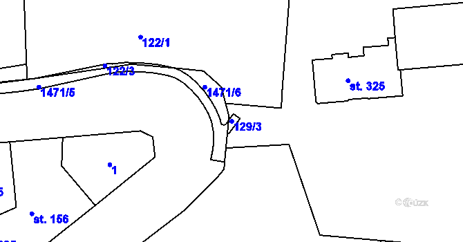 Parcela st. 129/3 v KÚ Stará Role, Katastrální mapa