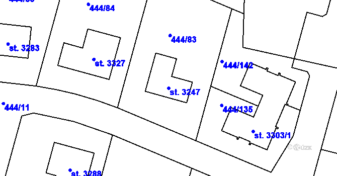 Parcela st. 3247 v KÚ Stará Role, Katastrální mapa