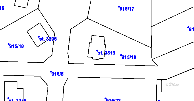 Parcela st. 3319 v KÚ Stará Role, Katastrální mapa