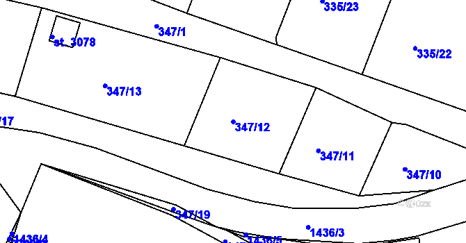 Parcela st. 347/12 v KÚ Stará Role, Katastrální mapa