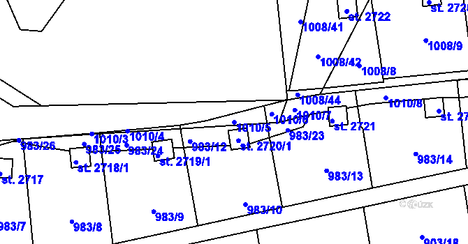 Parcela st. 1010/5 v KÚ Stará Role, Katastrální mapa