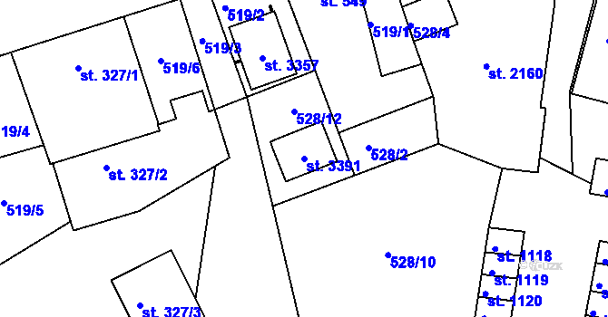 Parcela st. 3391 v KÚ Stará Role, Katastrální mapa