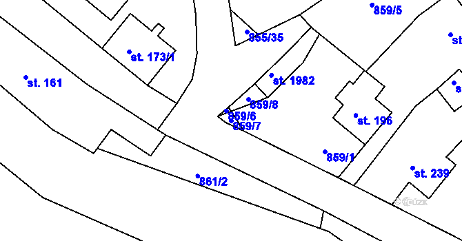 Parcela st. 859/7 v KÚ Stará Role, Katastrální mapa