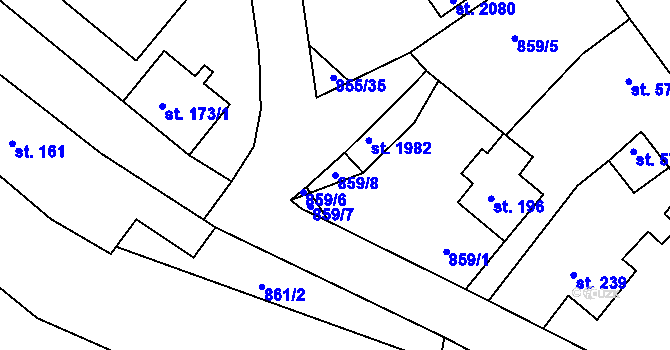 Parcela st. 859/8 v KÚ Stará Role, Katastrální mapa