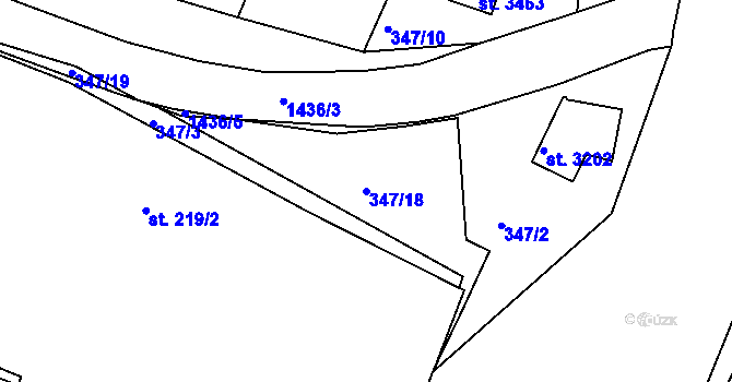 Parcela st. 347/18 v KÚ Stará Role, Katastrální mapa