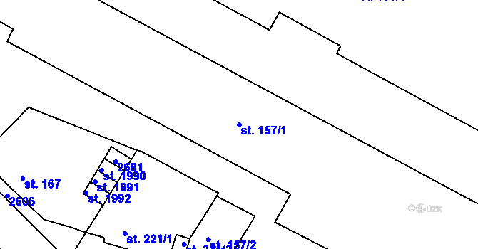 Parcela st. 157/1 v KÚ Stará Role, Katastrální mapa