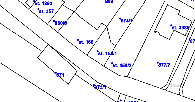 Parcela st. 158/1 v KÚ Stará Role, Katastrální mapa