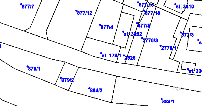 Parcela st. 178/1 v KÚ Stará Role, Katastrální mapa