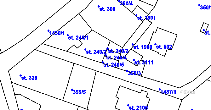 Parcela st. 240/4 v KÚ Stará Role, Katastrální mapa