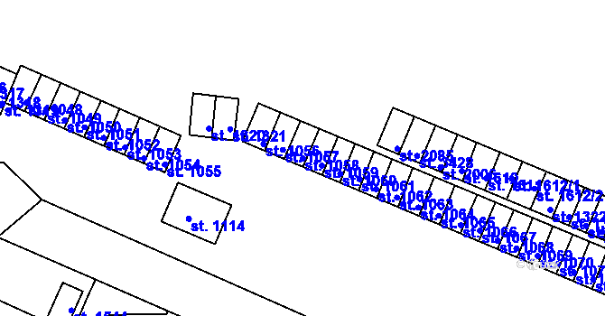 Parcela st. 1058 v KÚ Stará Role, Katastrální mapa