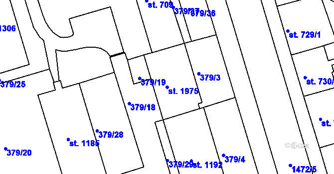 Parcela st. 1975 v KÚ Stará Role, Katastrální mapa