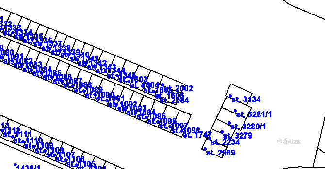 Parcela st. 2002 v KÚ Stará Role, Katastrální mapa