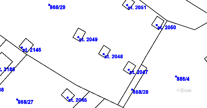 Parcela st. 2048 v KÚ Stará Role, Katastrální mapa