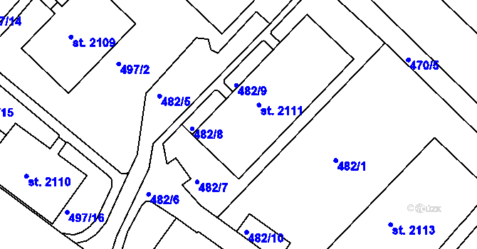 Parcela st. 2111 v KÚ Stará Role, Katastrální mapa