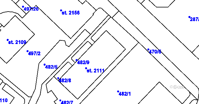 Parcela st. 2112 v KÚ Stará Role, Katastrální mapa