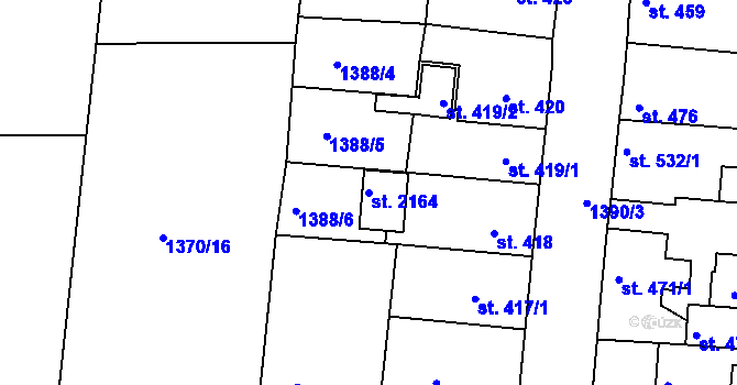 Parcela st. 2164 v KÚ Stará Role, Katastrální mapa