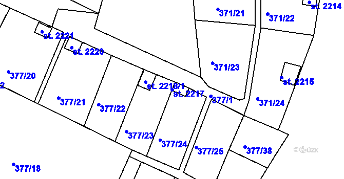 Parcela st. 2217 v KÚ Stará Role, Katastrální mapa