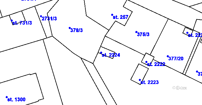Parcela st. 2224 v KÚ Stará Role, Katastrální mapa