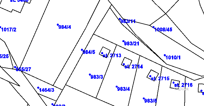 Parcela st. 2713 v KÚ Stará Role, Katastrální mapa