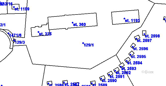 Parcela st. 129/1 v KÚ Stará Role, Katastrální mapa