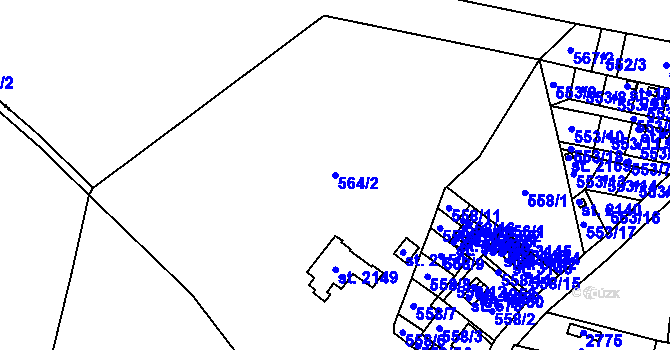 Parcela st. 564/2 v KÚ Stará Role, Katastrální mapa