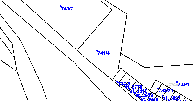 Parcela st. 741/4 v KÚ Stará Role, Katastrální mapa