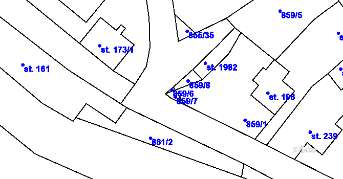 Parcela st. 859/6 v KÚ Stará Role, Katastrální mapa