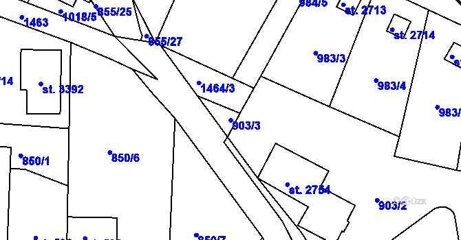 Parcela st. 903/3 v KÚ Stará Role, Katastrální mapa