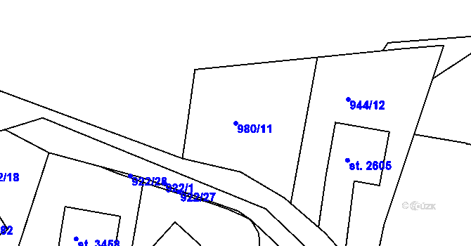 Parcela st. 980/11 v KÚ Stará Role, Katastrální mapa