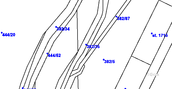 Parcela st. 382/35 v KÚ Stará Role, Katastrální mapa