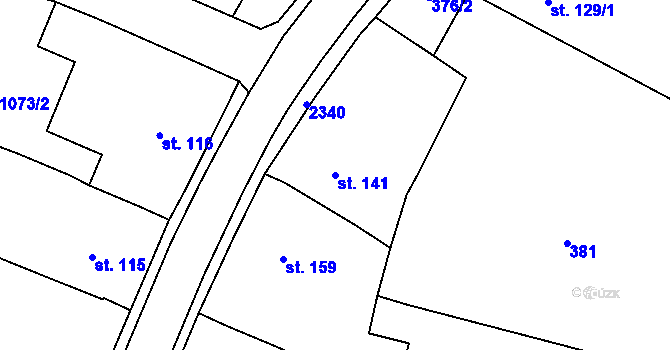 Parcela st. 141 v KÚ Stará Říše, Katastrální mapa