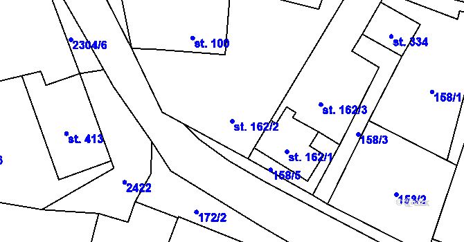 Parcela st. 162/2 v KÚ Stará Říše, Katastrální mapa