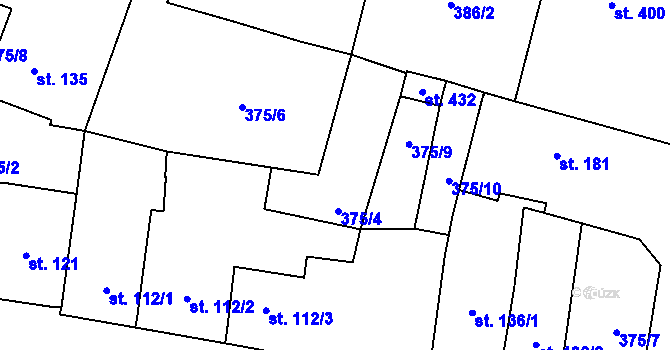 Parcela st. 375/13 v KÚ Stará Říše, Katastrální mapa