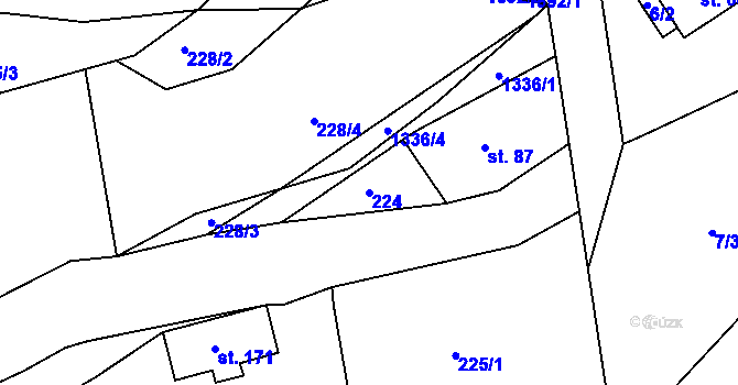 Parcela st. 224 v KÚ Stará Ves u Vysokého nad Jizerou, Katastrální mapa
